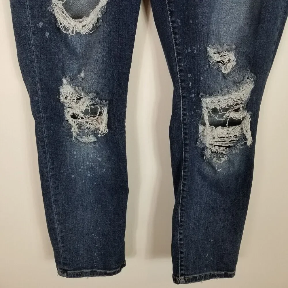 Judy Blue Women Plus Boyfriend Fit‎ Jeans Sz 20W Distressed Blue High Rise City